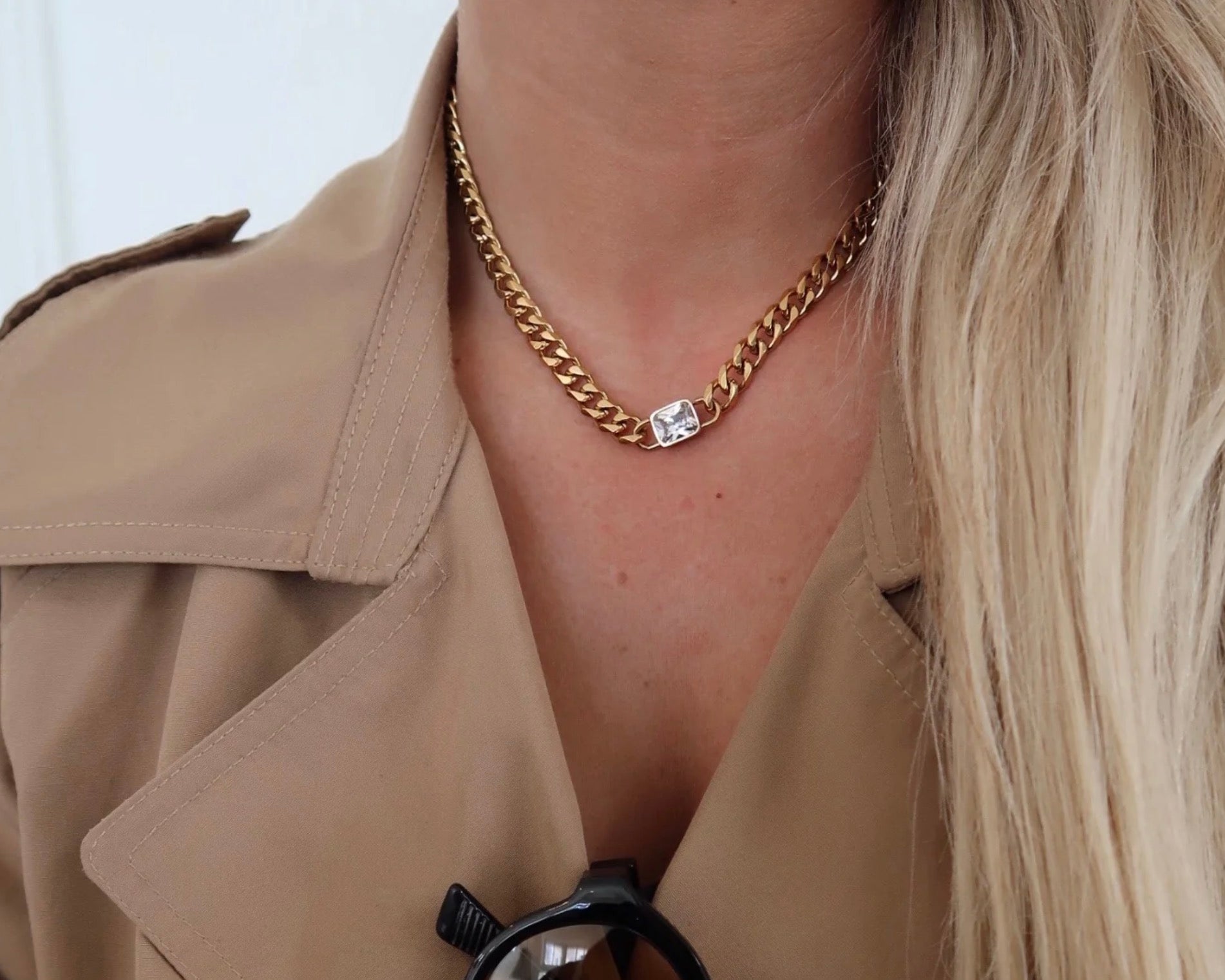 CHAIN WITH DIAMOND PENDANT NECKLACE