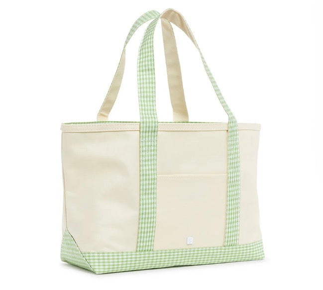 Medium Coated Canvas Tote by TRVL Design | Gingham Leaf