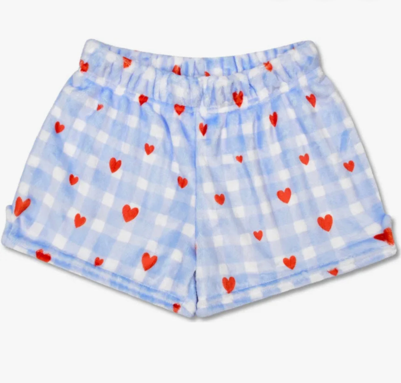 Gingham Hearts Plush Shorts