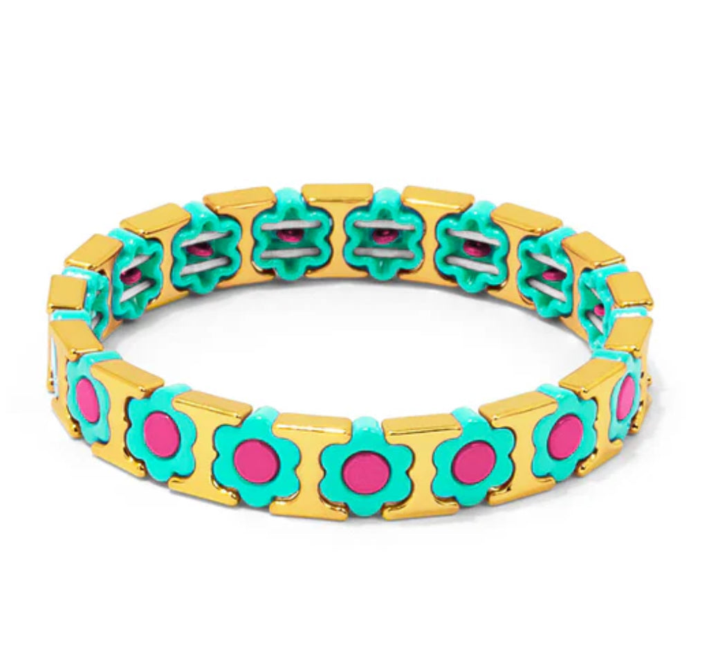 Flower Enamel Stretch Bracelet