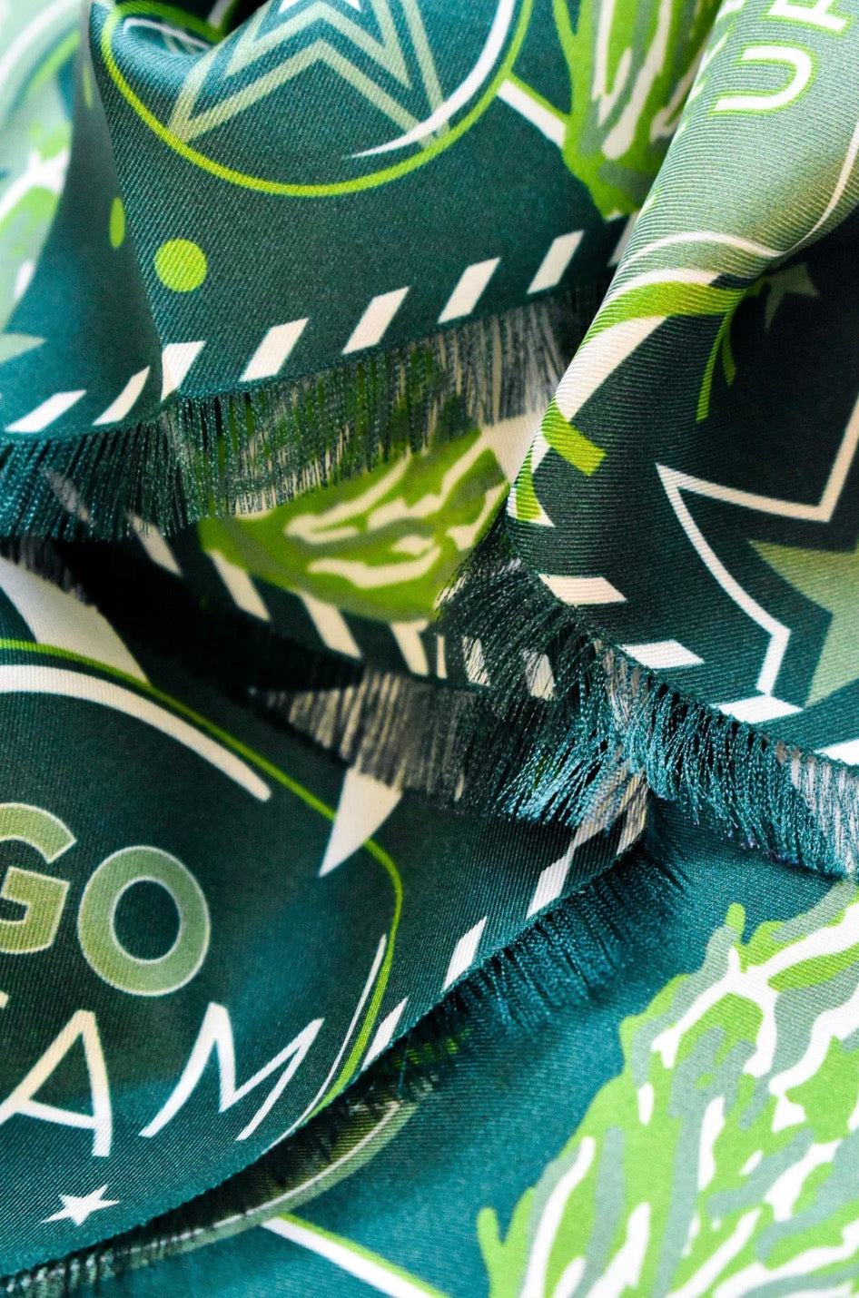Green Fringed Spirit Scarf | Saturday Silks
