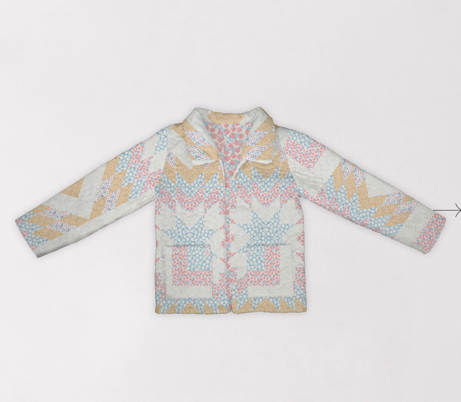 Adeline Patchwork in Pink Quilted Jacket- Ida Mae Home