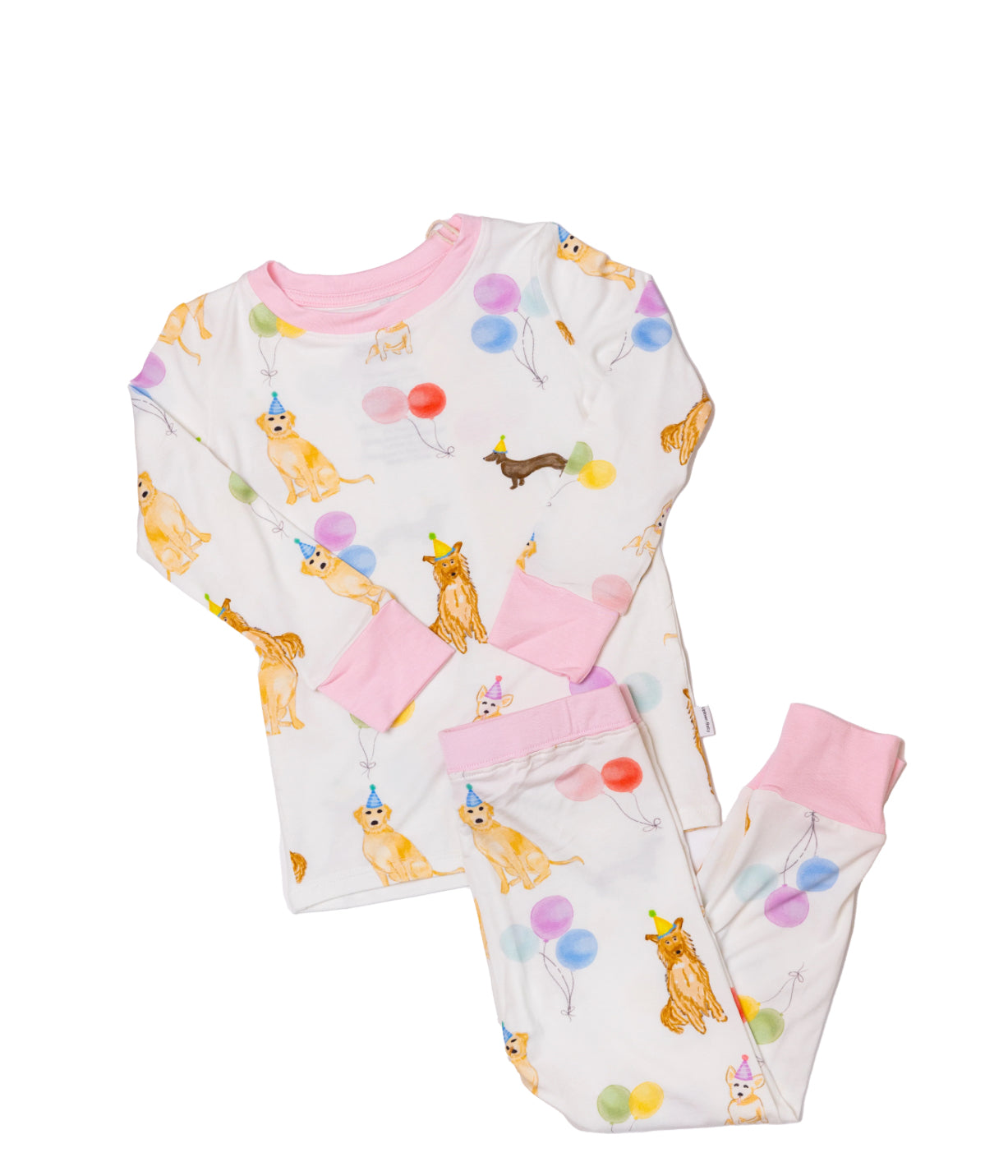 Pink Dog Party Two Piece Pajama Set: The Uptown Baby