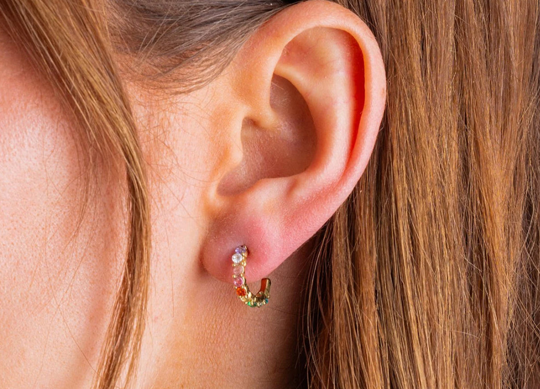 Hallie Colorful Huggie Earring by Taylor Elliott Designs