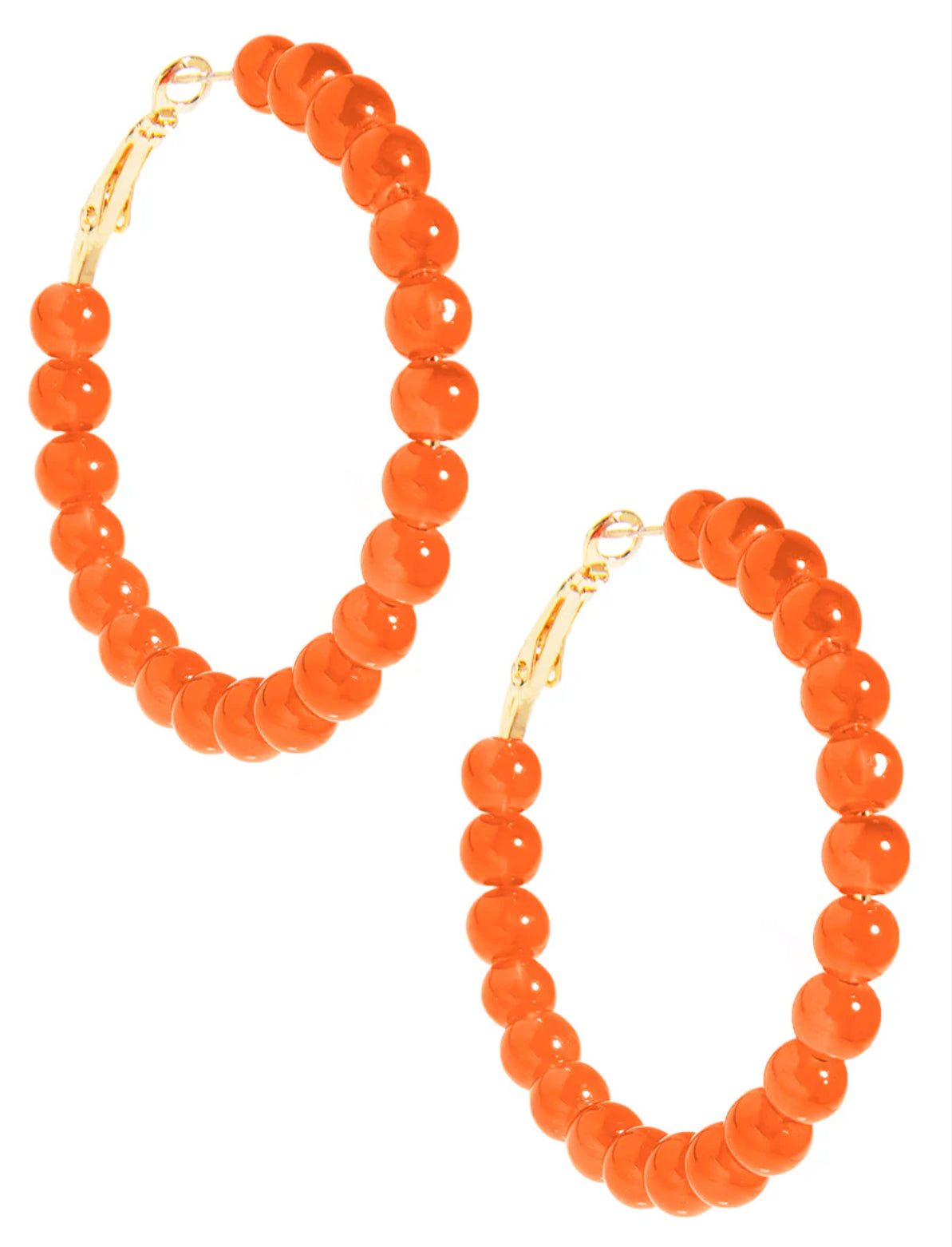 Layla Glass Bead Medium Hoop Earring
