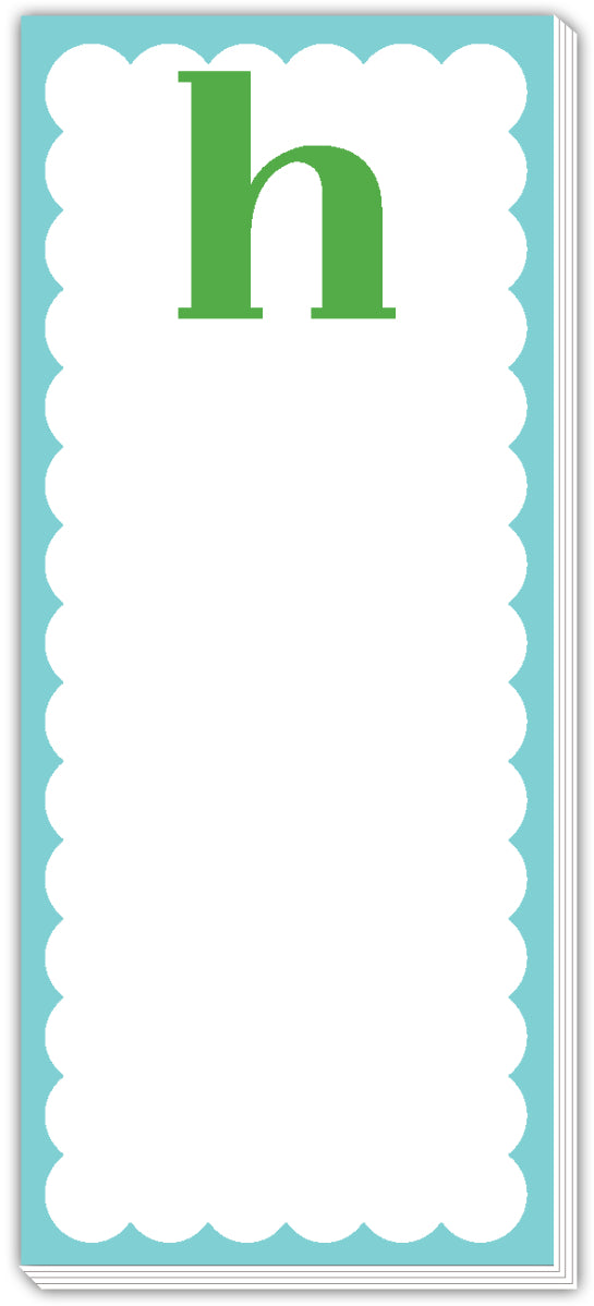 Roseanne Beck Skinny Scallop Monogram Notepad