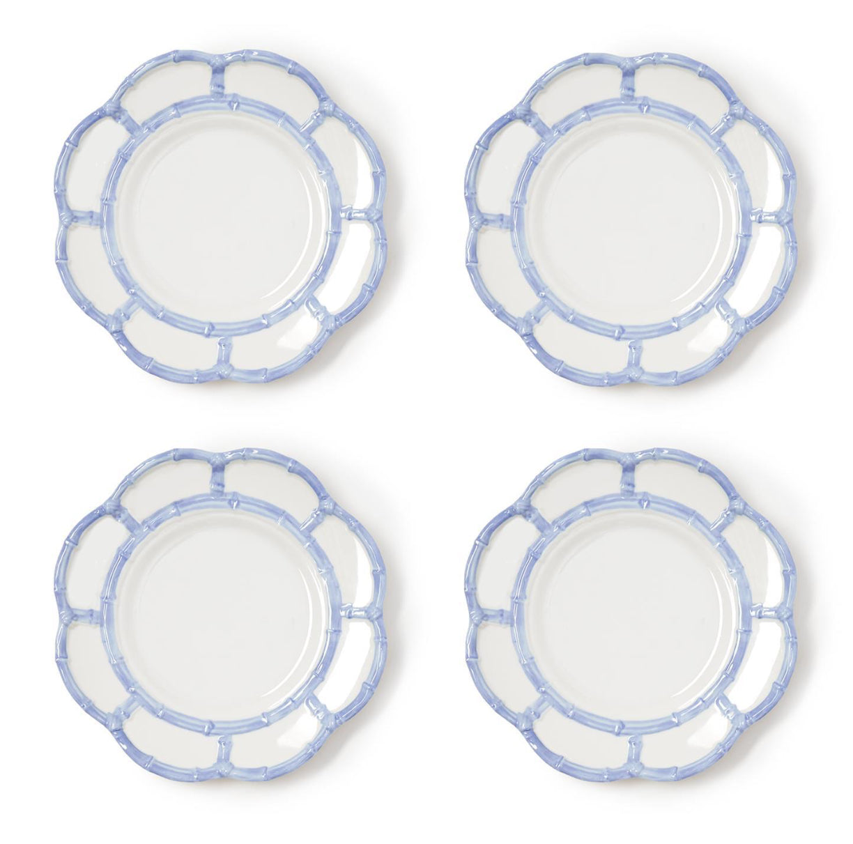 French Blue Bamboo Melamine Salad Plate Set of 4