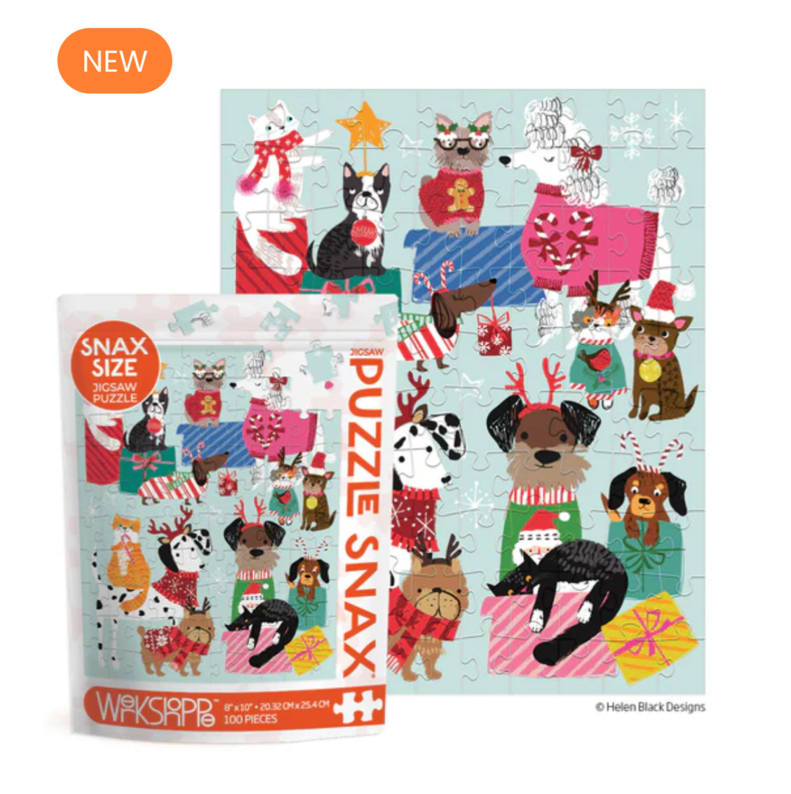 Holiday Gift Exchange 100 Piece Puzzle Snax