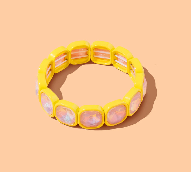 Elise Stretch Bracelet - Enamel w/ Large Stones