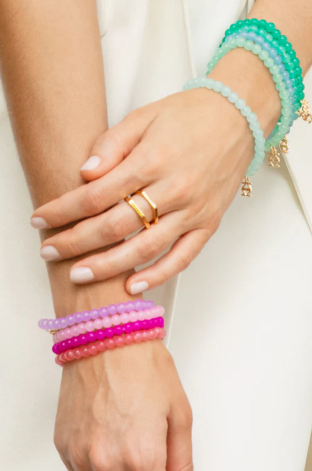 Glass Bead Small Stretch Bracelet