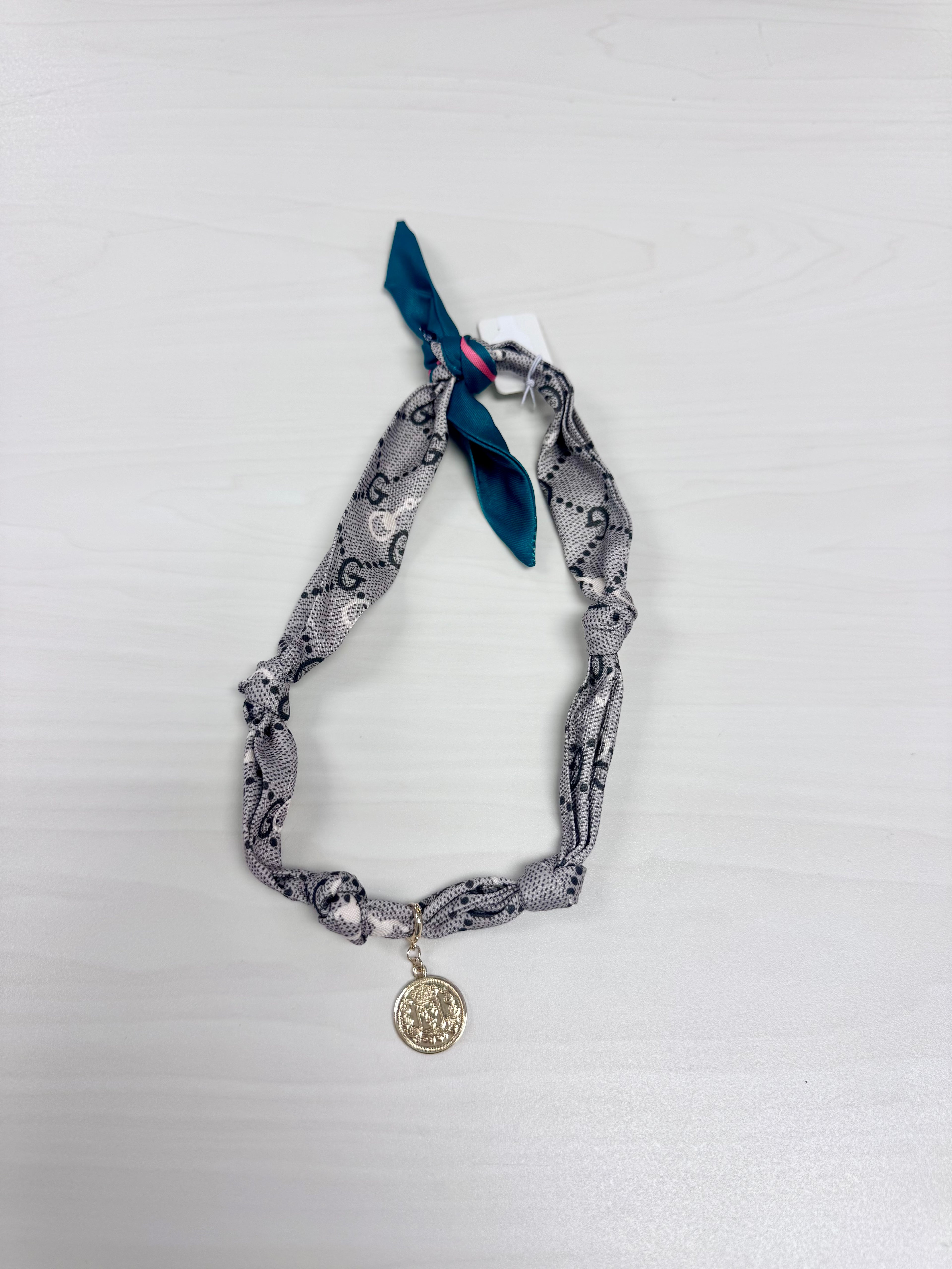 Stamped Coin Scarf Necklace