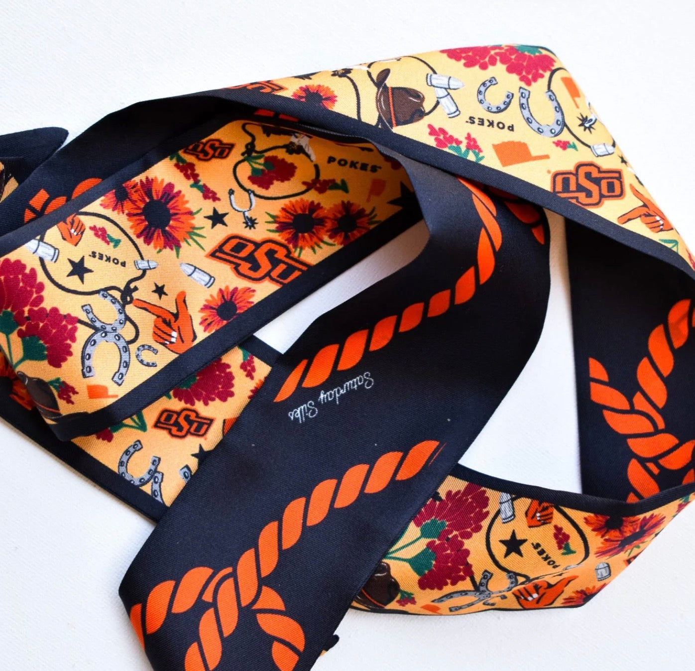 OSU Cowboys Skinny Scarf | Saturday Silks