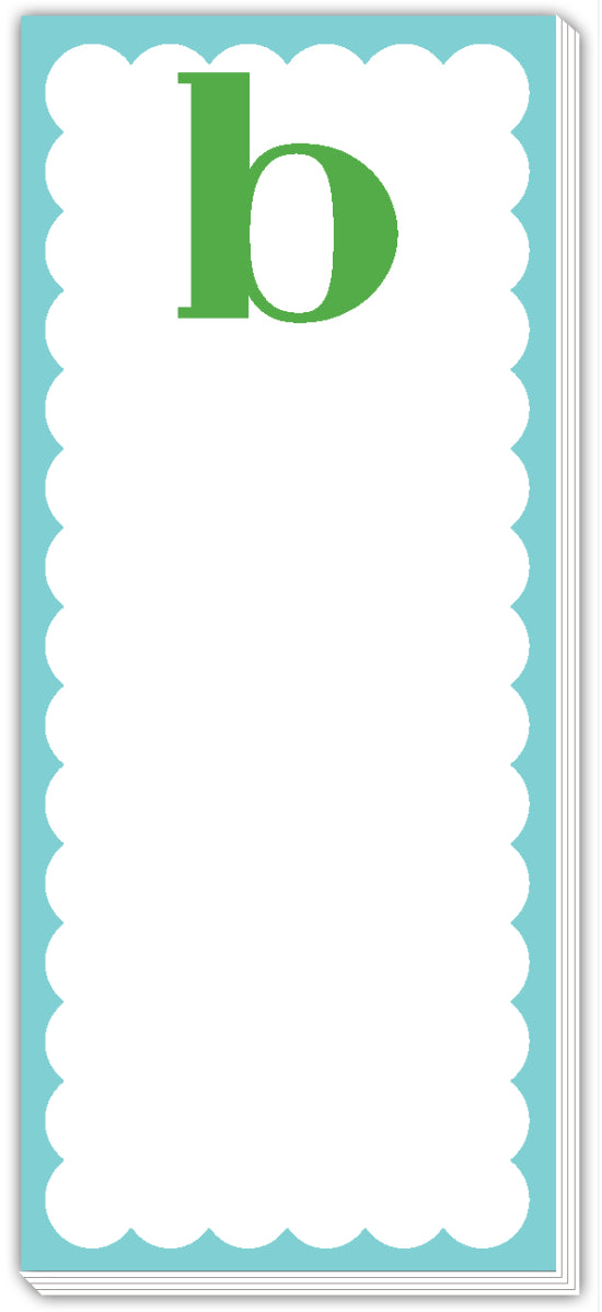 Roseanne Beck Skinny Scallop Monogram Notepad
