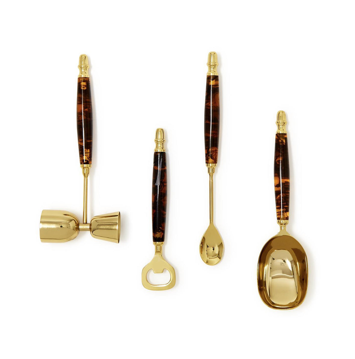 Tortoise Print Bar Set with Stand