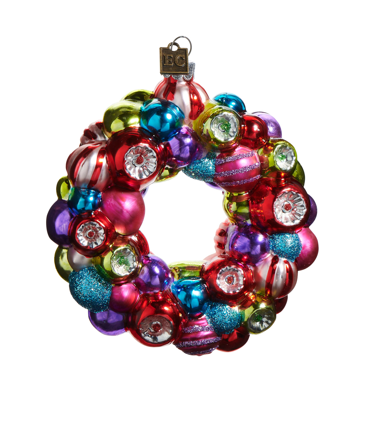 Multicolor Reflector Wreath Ornament