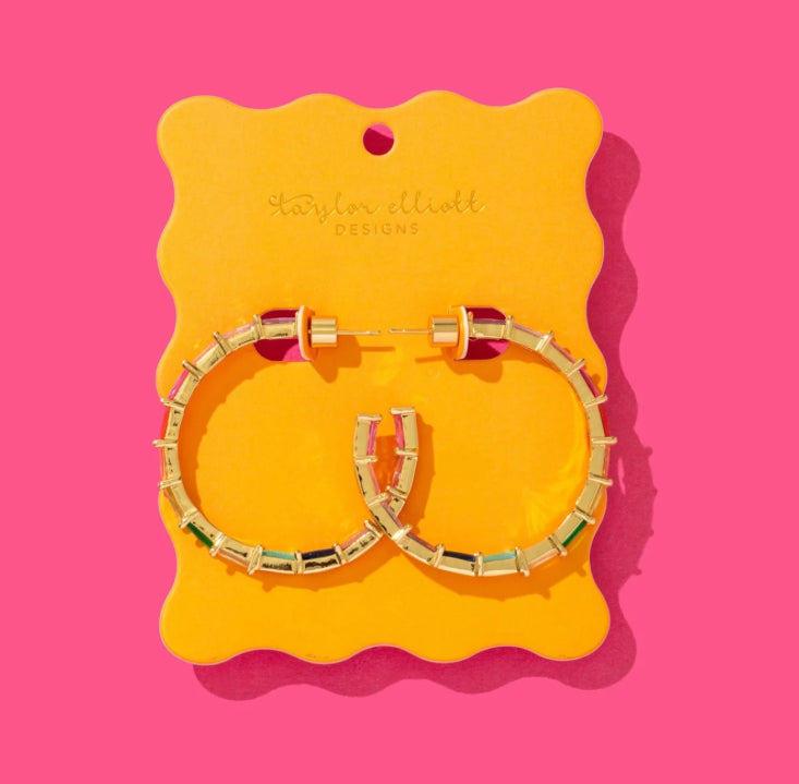 Reese Colorful Hoop Earrings by Taylor Elliott Designs