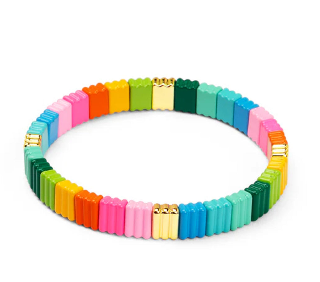 Ribbed Nadine Enamel Stretch Bracelet
