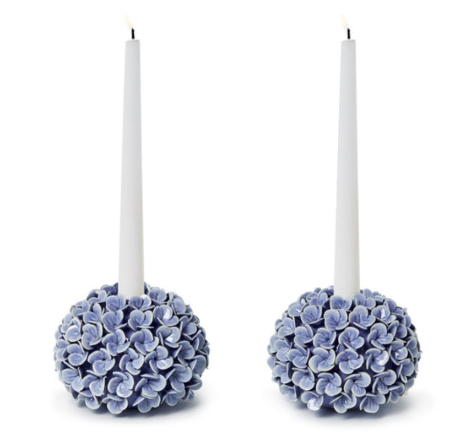 Two’s Company Hydrangea Flower Bud Vase/Taper Candle Holders