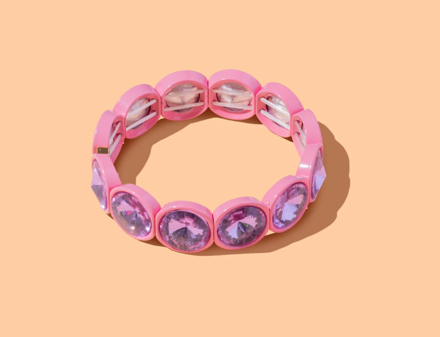Elise Stretch Bracelet - Enamel w/ Large Stones