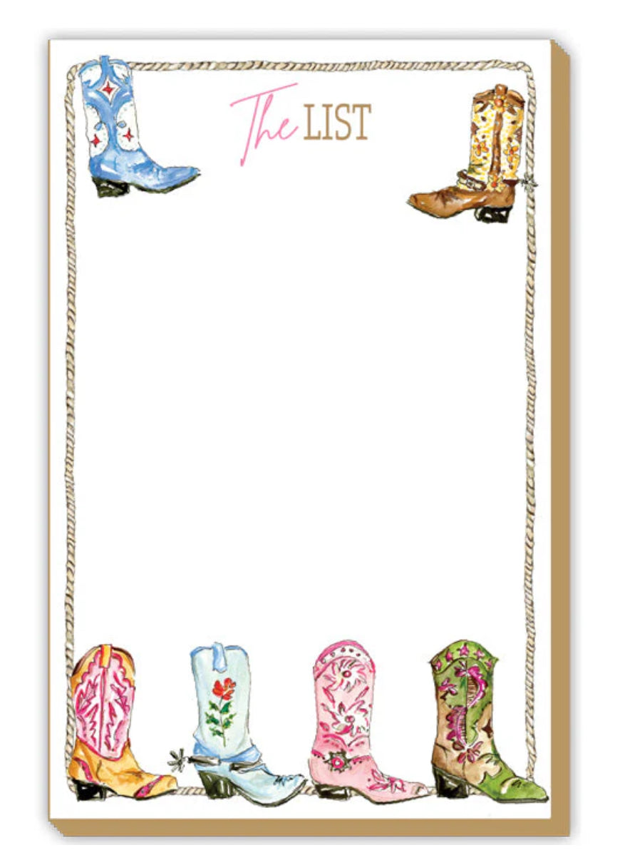 Watercolor Western Boots Luxe Notepad