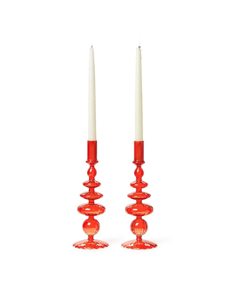 HAND-BLOWN GLASS CANDLESTICK