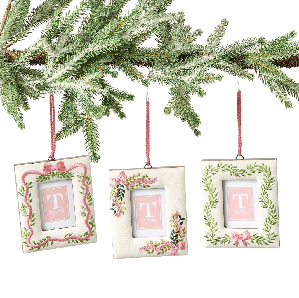 Holiday Memories 2 1/4" x 3" Embroidered Photo Frame Ornament
