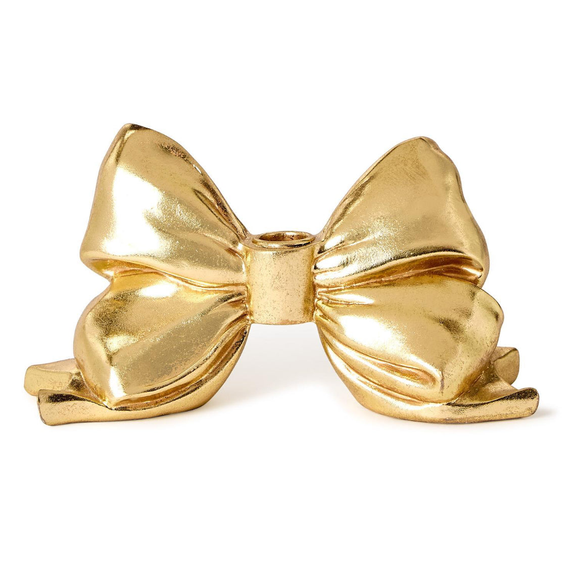 Resin Gold Bow Taper Candle Holder