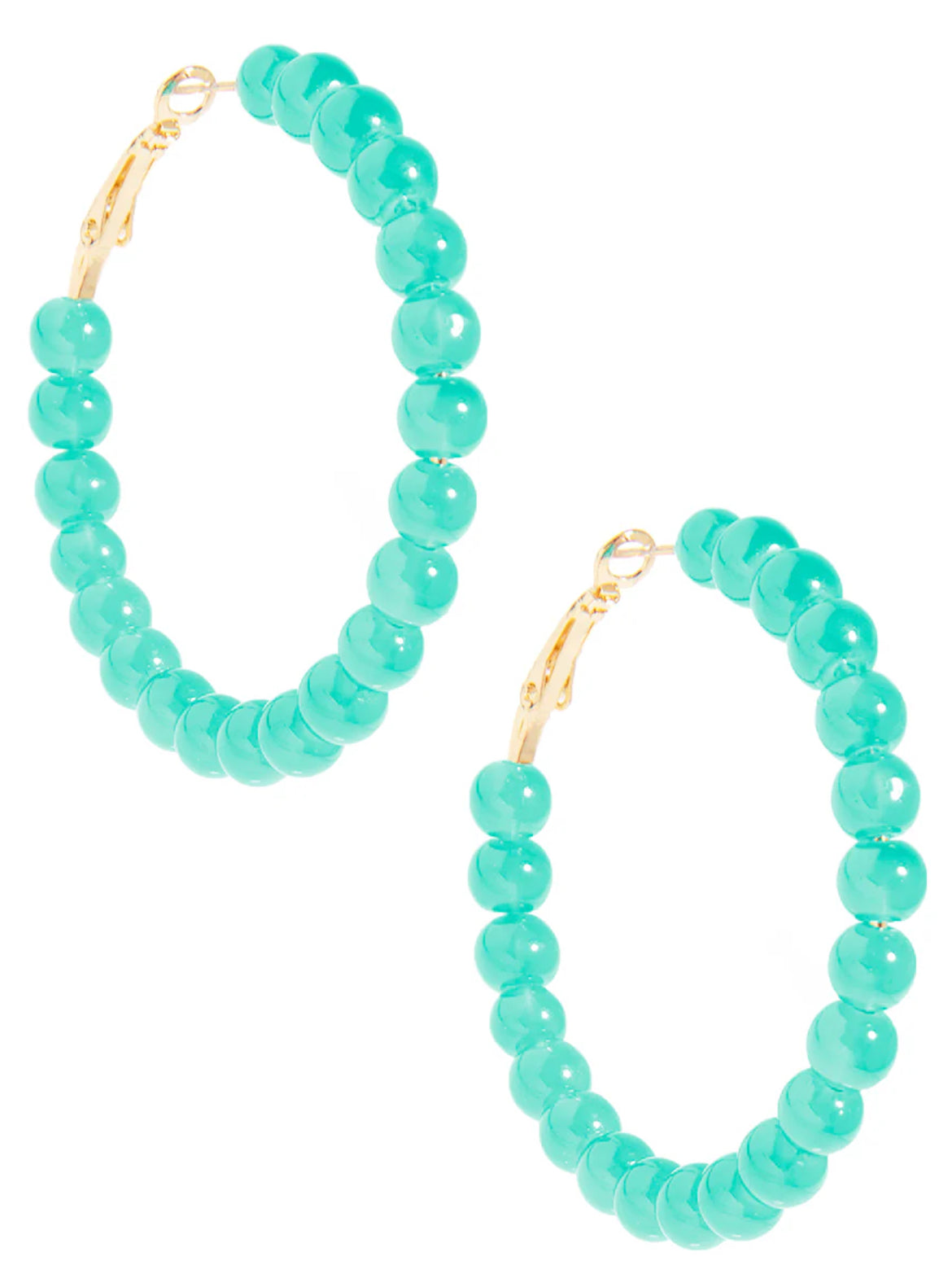 Layla Glass Bead Medium Hoop Earring