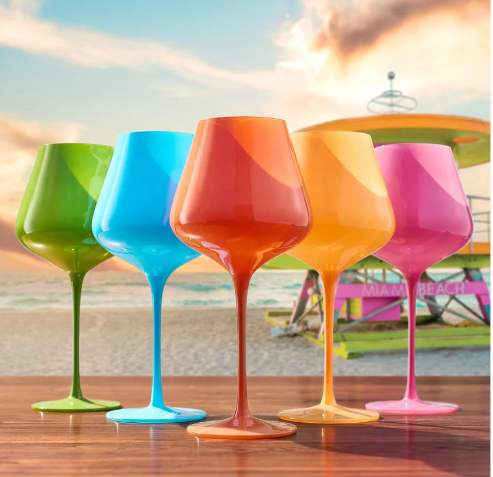 Colors of South Beach Wine Glass Set