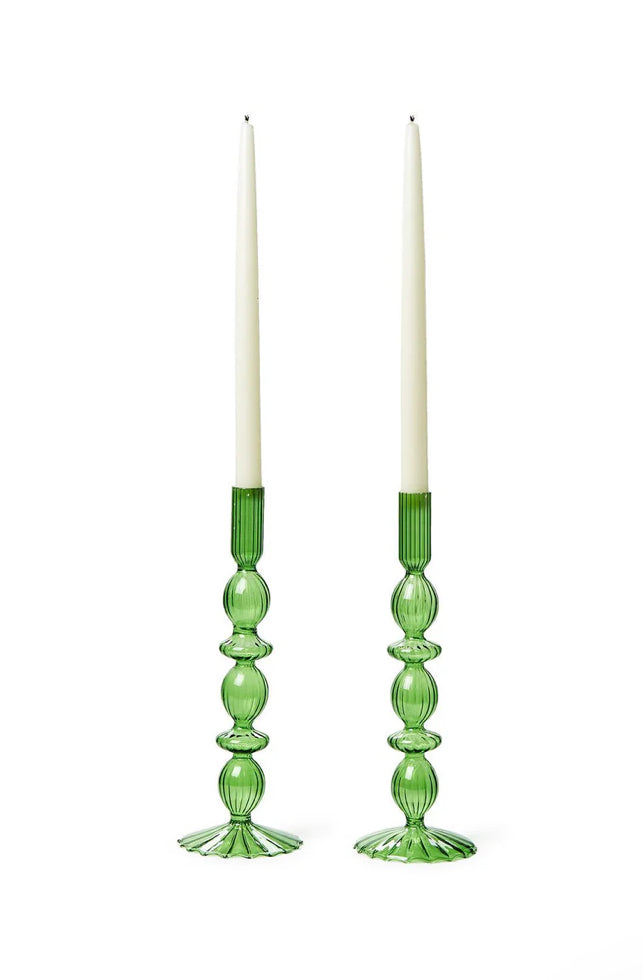 HAND-BLOWN GLASS CANDLESTICK