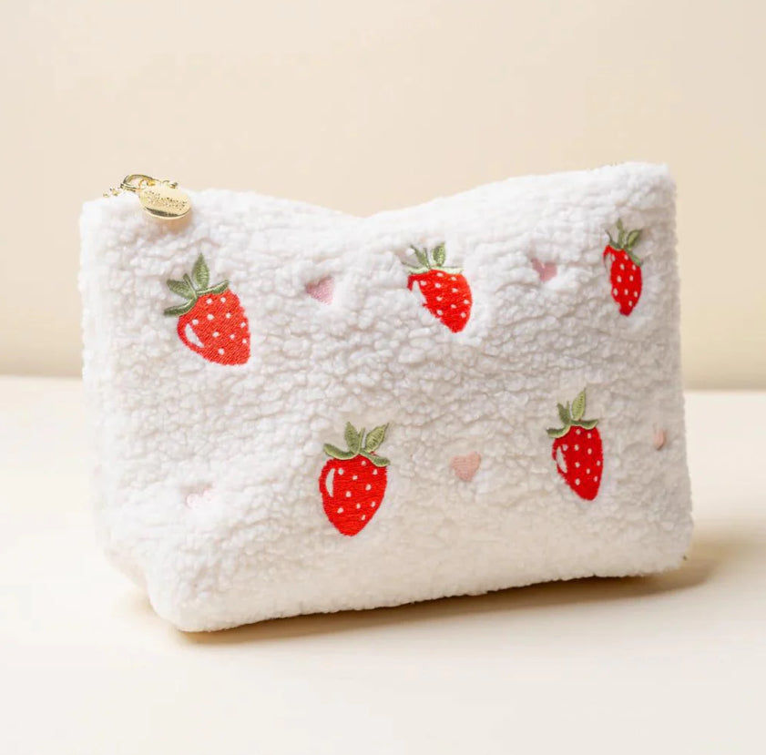 The Darling Effect Teddy Strawberry Zipper Pouch