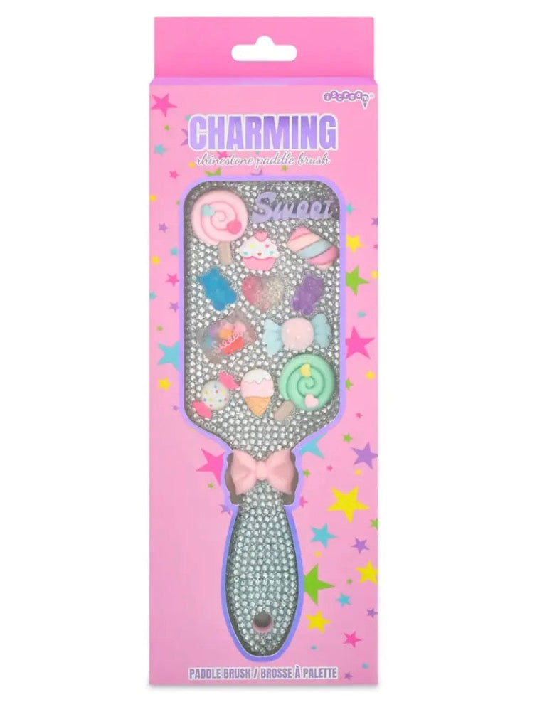 Charming Rhinestone Paddle Brush