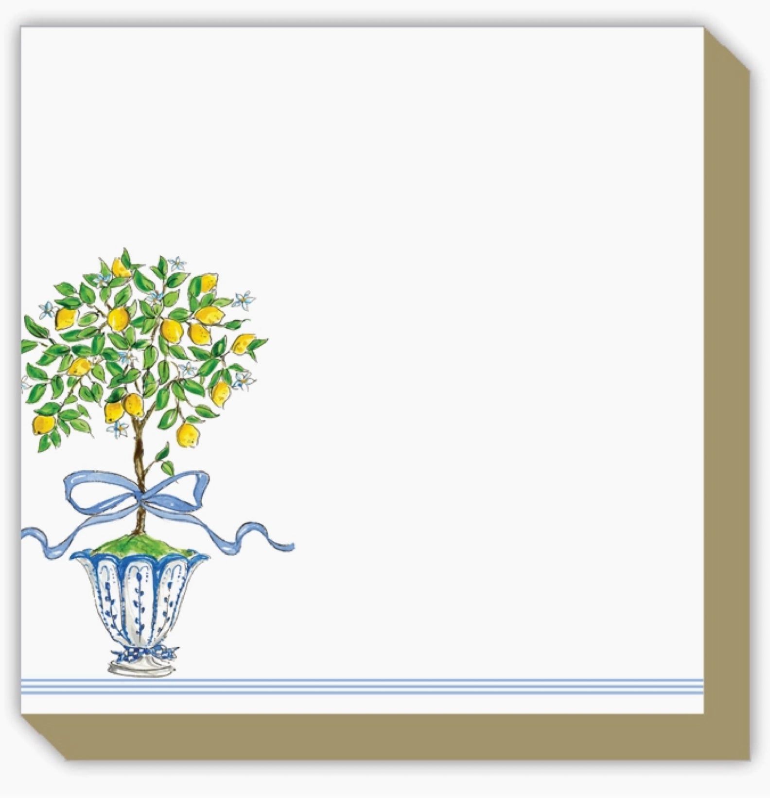 RoseanneBeck Chinoiserie Lemon Topiary Luxe Notepad