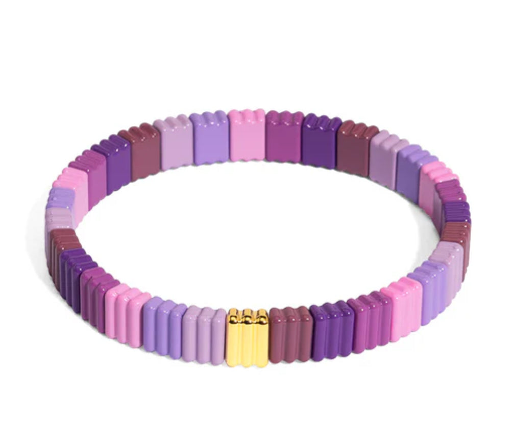 Ribbed Nadine Enamel Stretch Bracelet