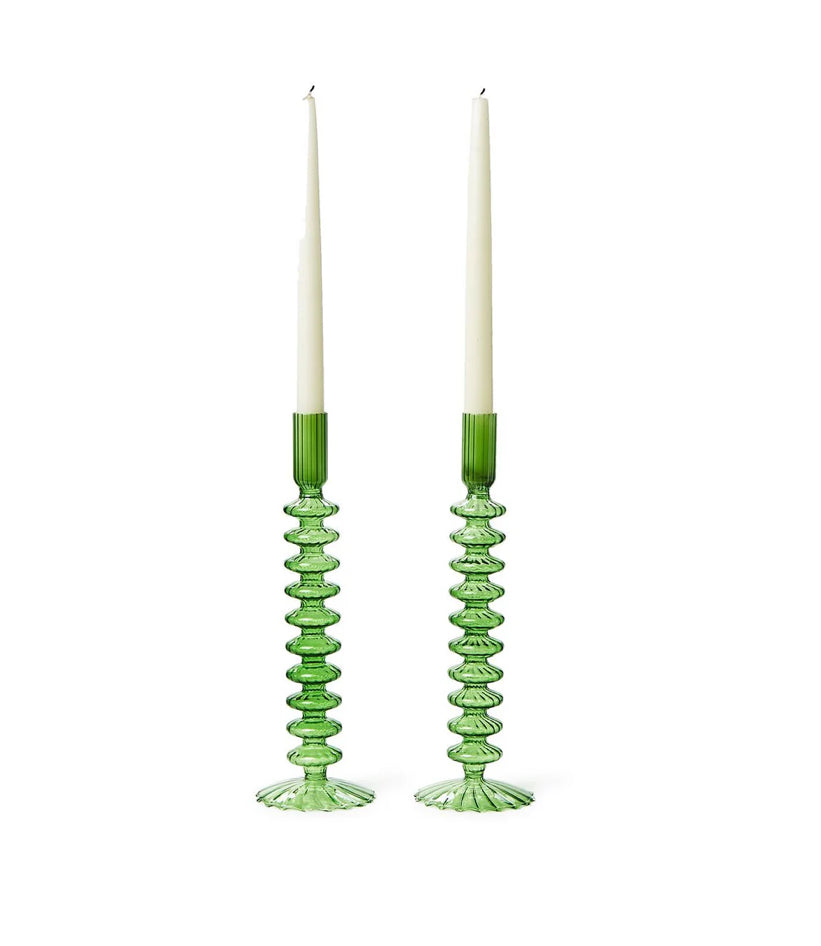 HAND-BLOWN GLASS CANDLESTICK