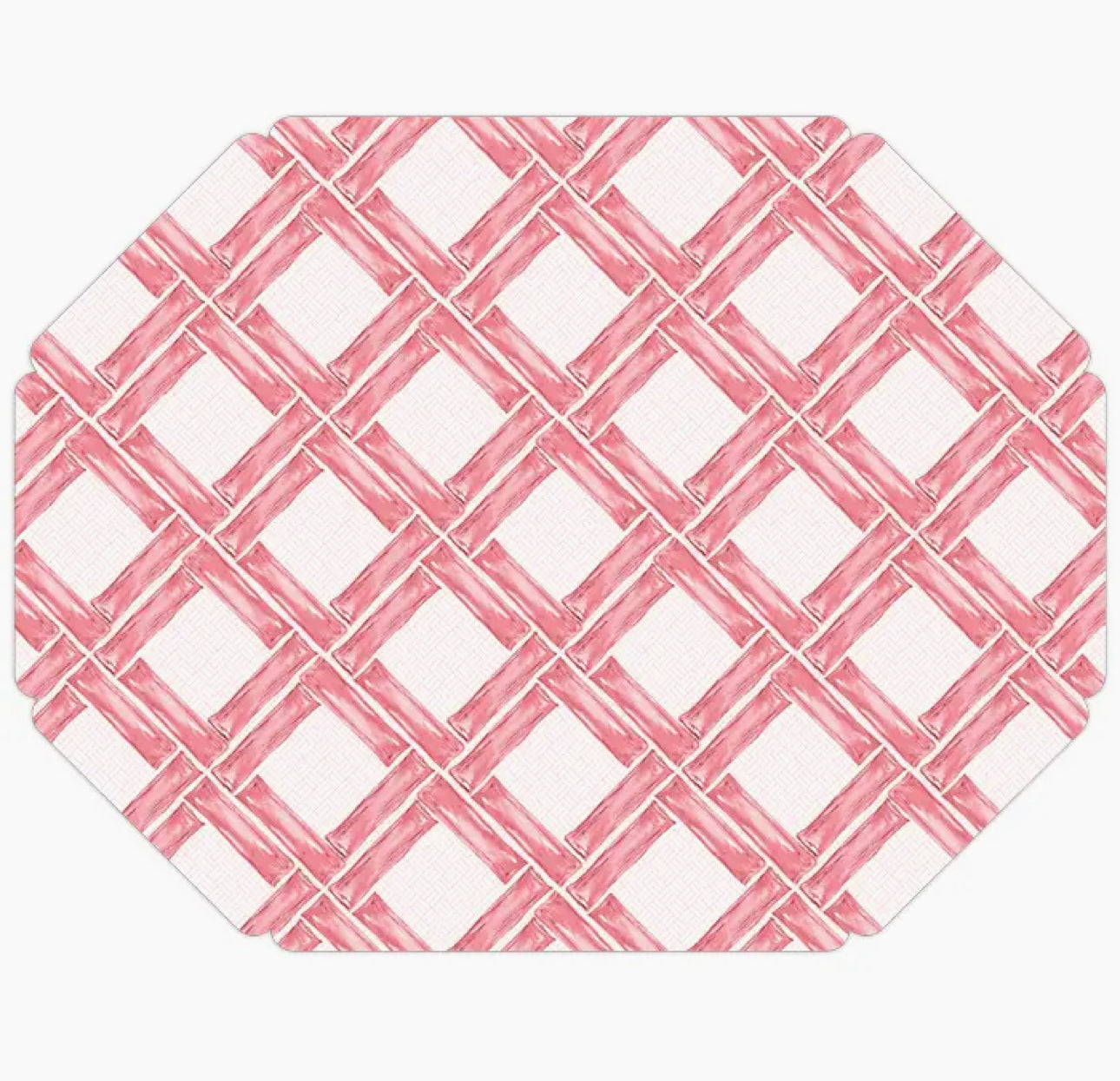 Roseanne Beck Handpainted Red Bamboo Interlocking Placemat