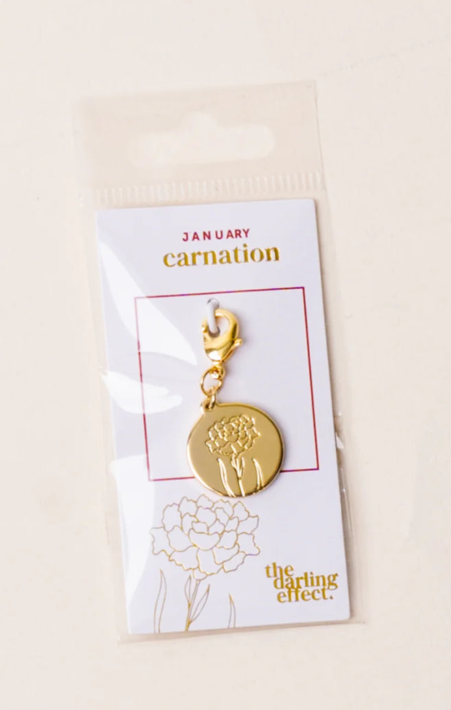 Birth Flower Charm Gold