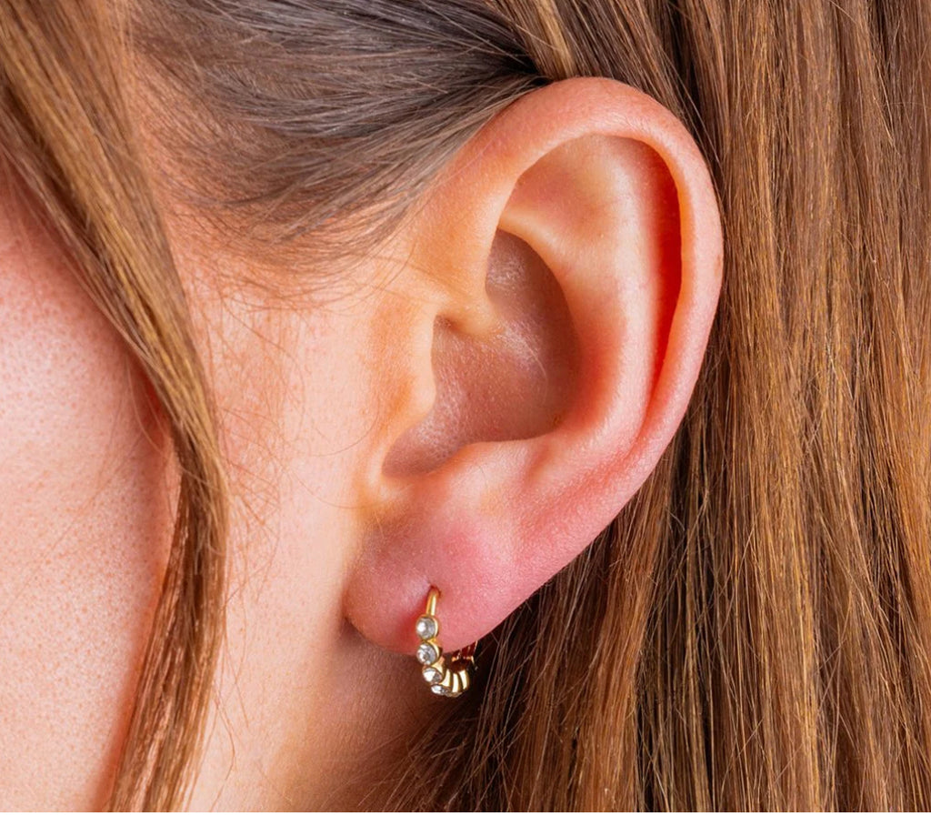 Blaire Bezel Huggie Earrings by Taylor Elliott Designs