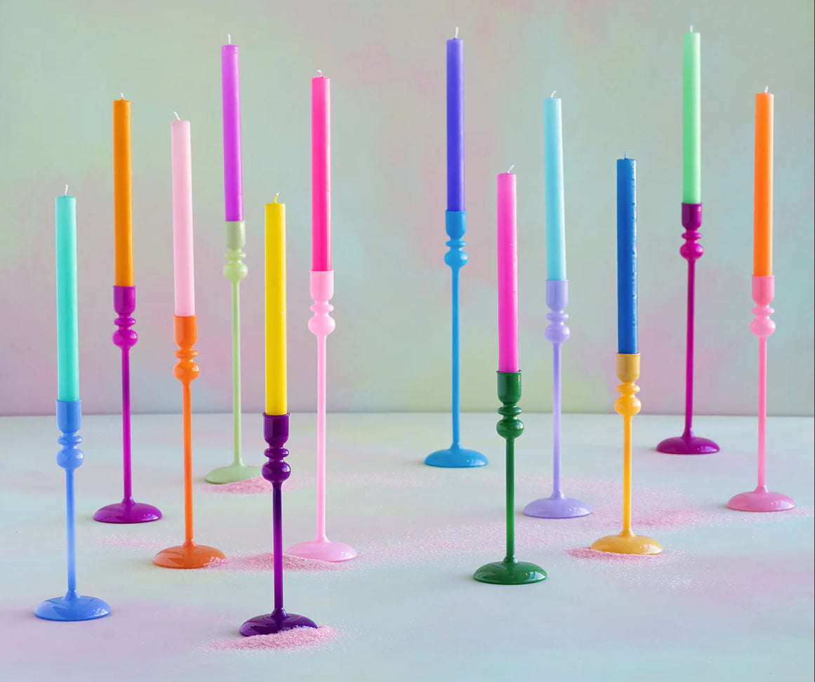 Sugar Plum Taper Candle Holder- Glitterville