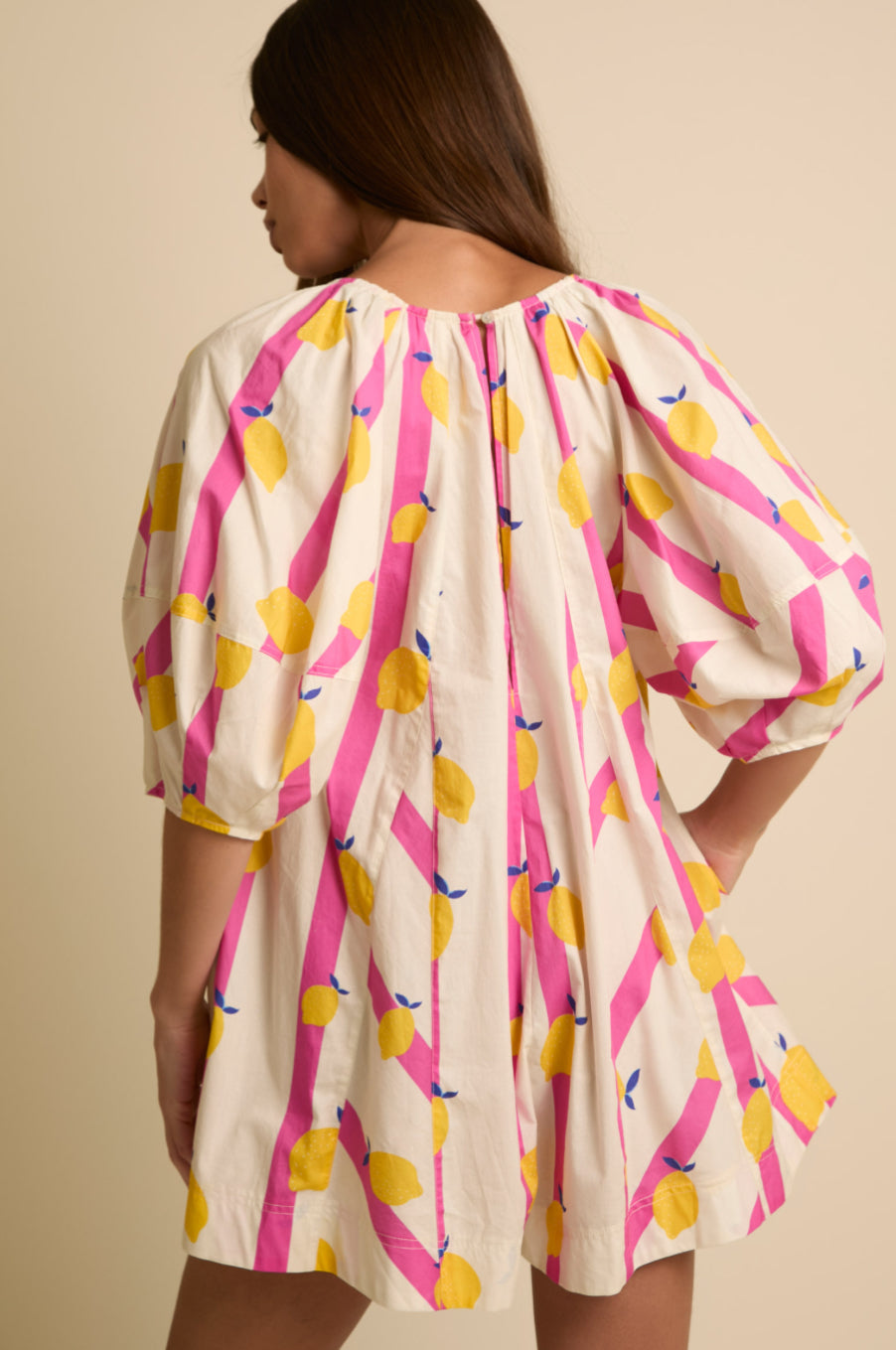 Yellow Limes Pink & White Stripe Romper