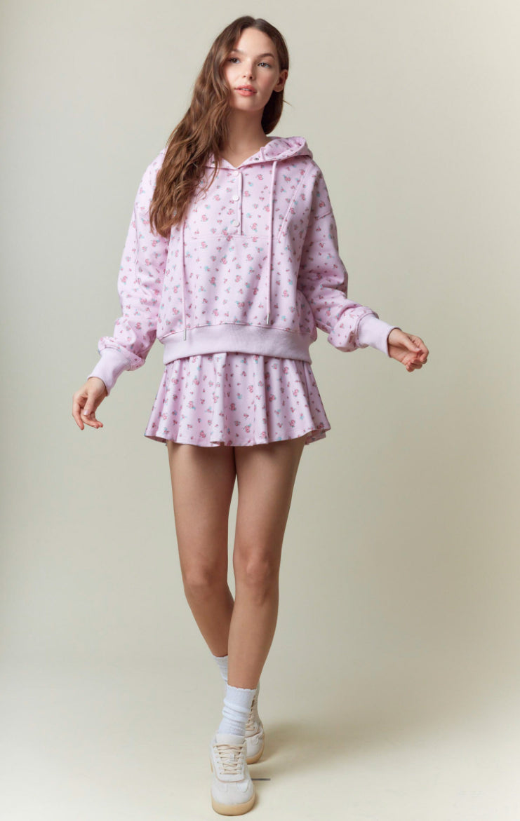 Floral Printed Cross Waisted Skort
