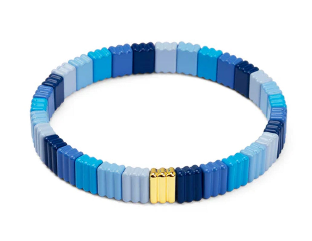 Ribbed Nadine Enamel Stretch Bracelet