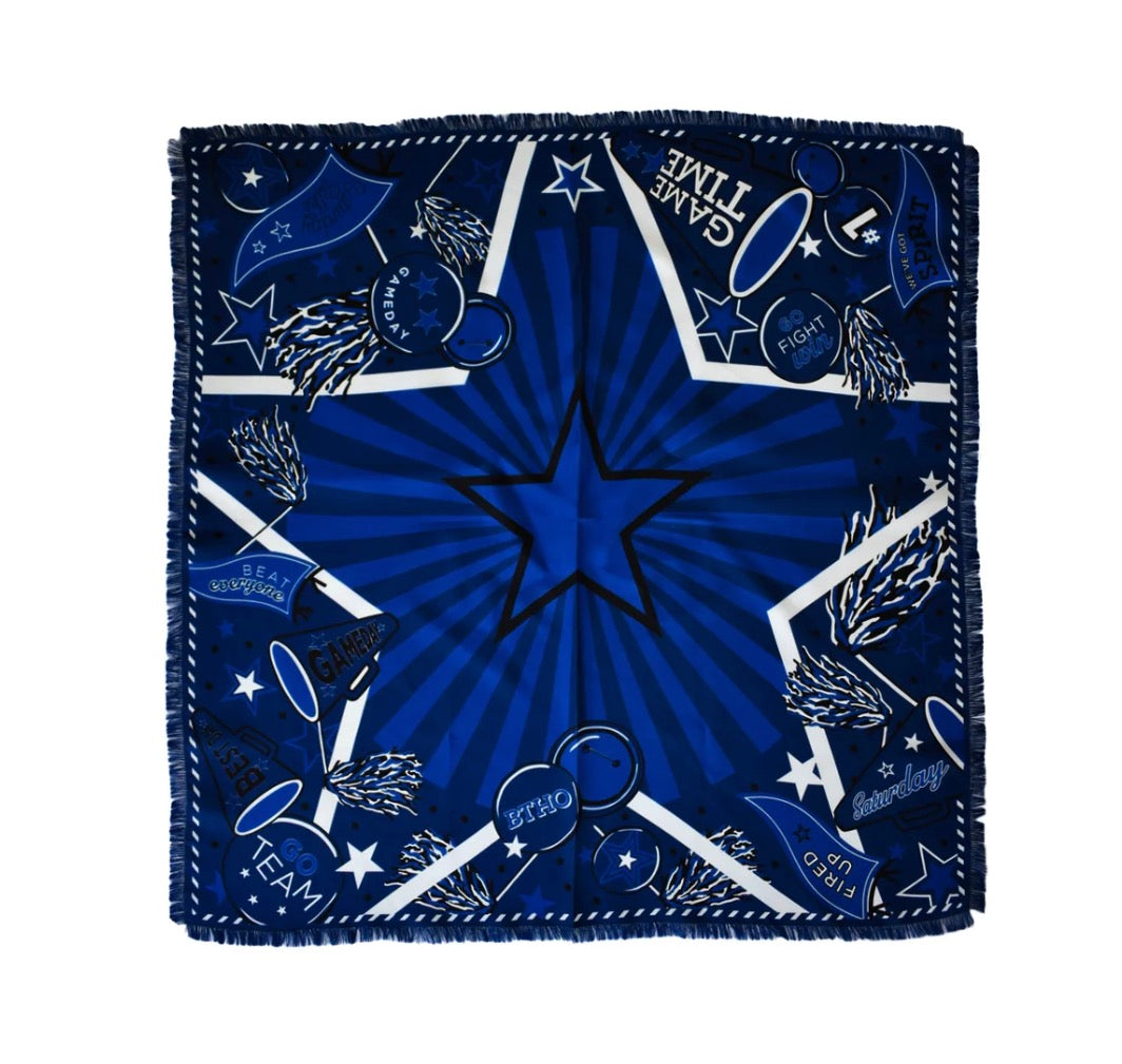 Navy Fringed Spirit Scarf | Saturday Silks