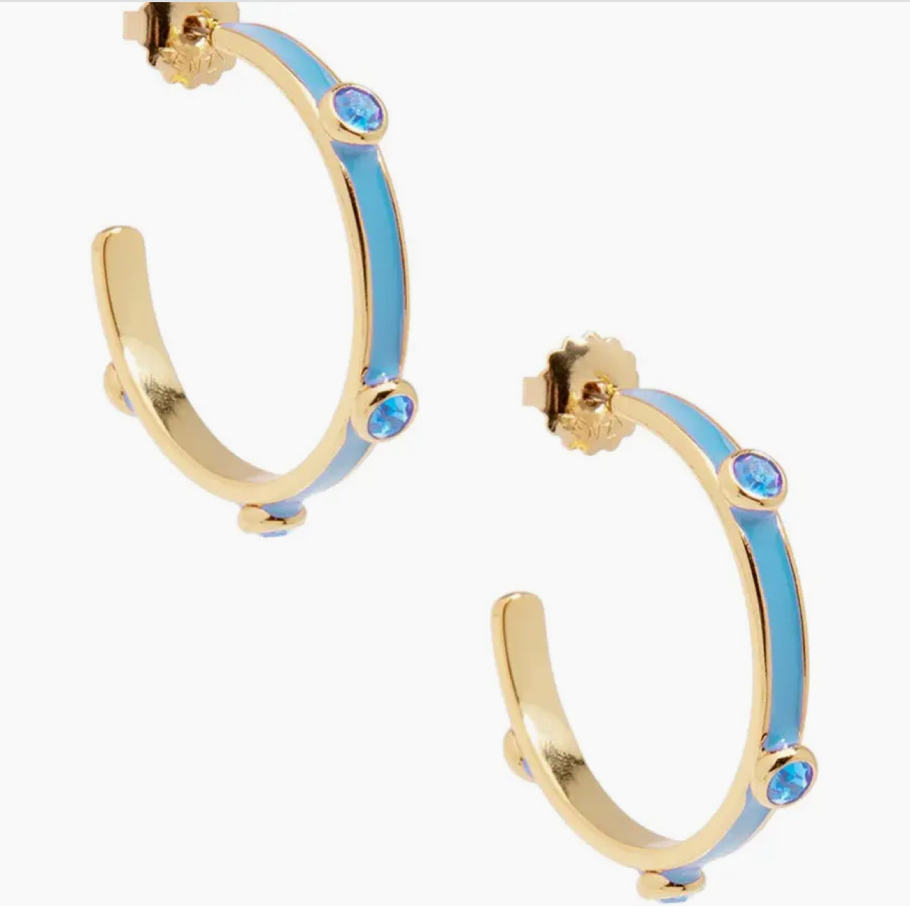 Enamel Crystal Hoop Earring