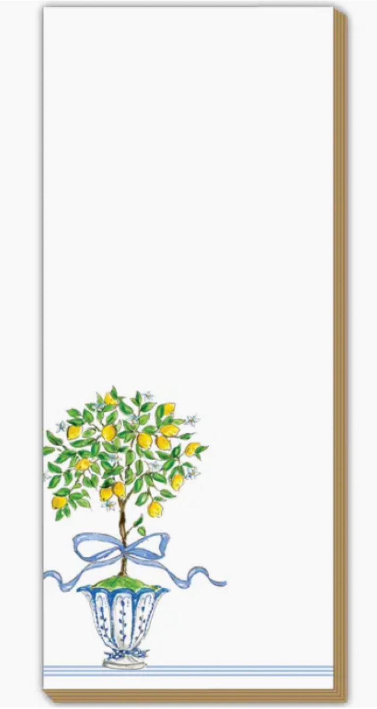 RoseanneBeck Chinoiserie Lemon Topiary Skinny Notepad
