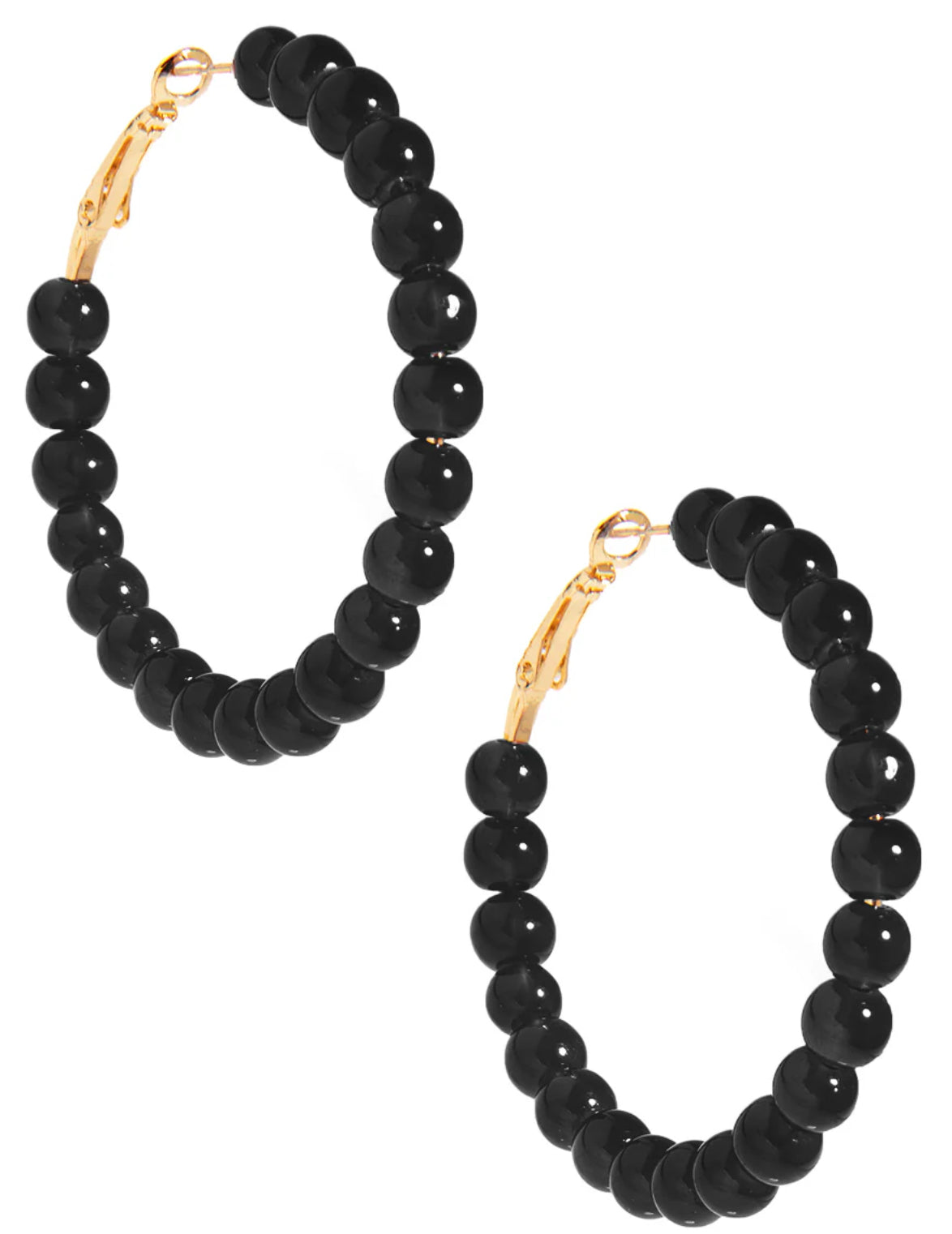 Layla Glass Bead Medium Hoop Earring