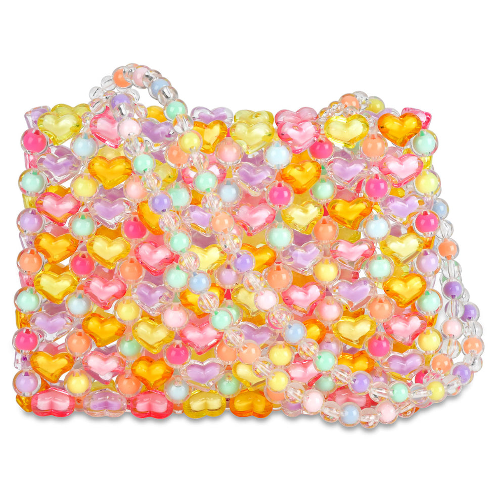 Beaded Hearts Pastel Clutch
