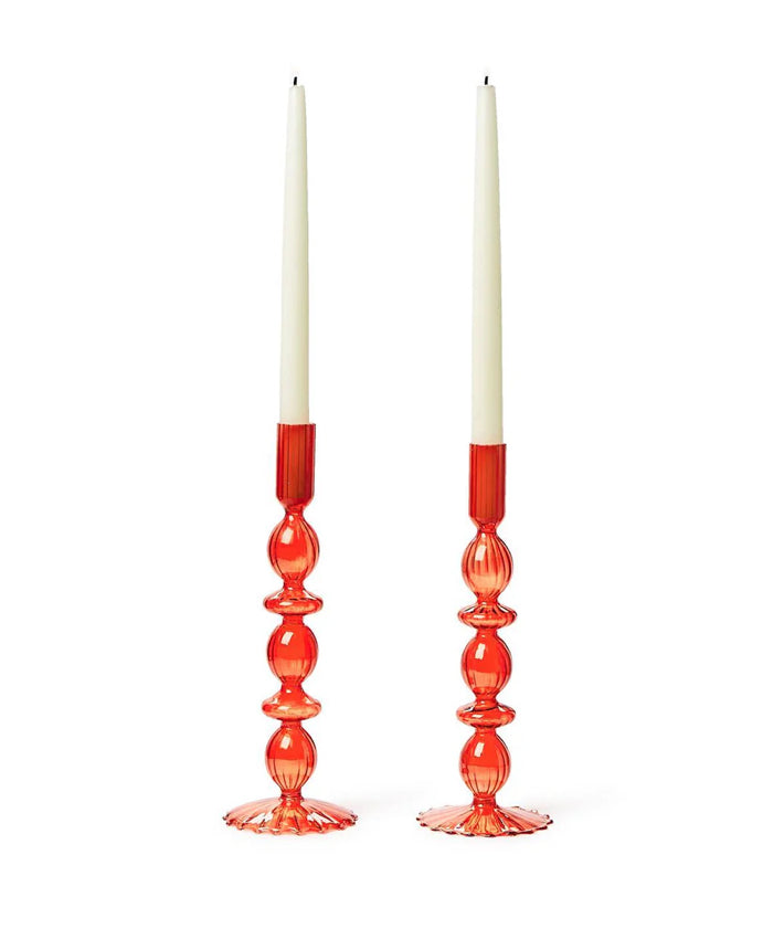 HAND-BLOWN GLASS CANDLESTICK