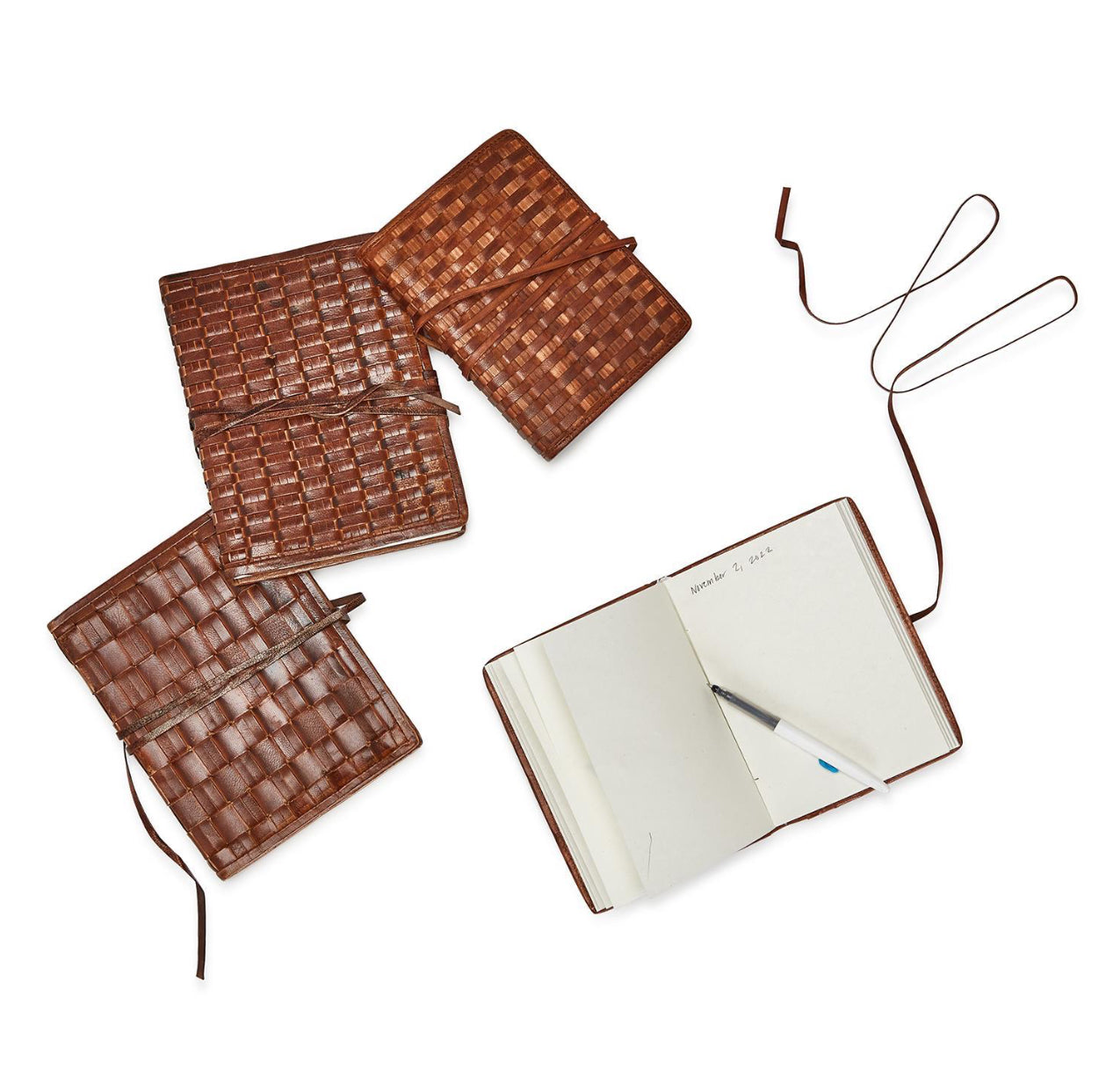Chesnut Woven Leather 5x7 Journal