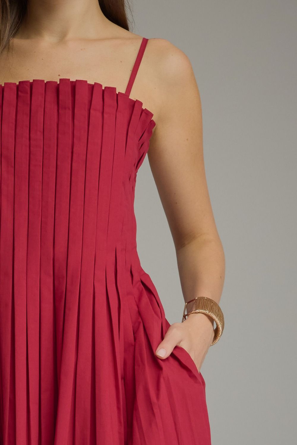 Pleated Ruby Maxi Dress